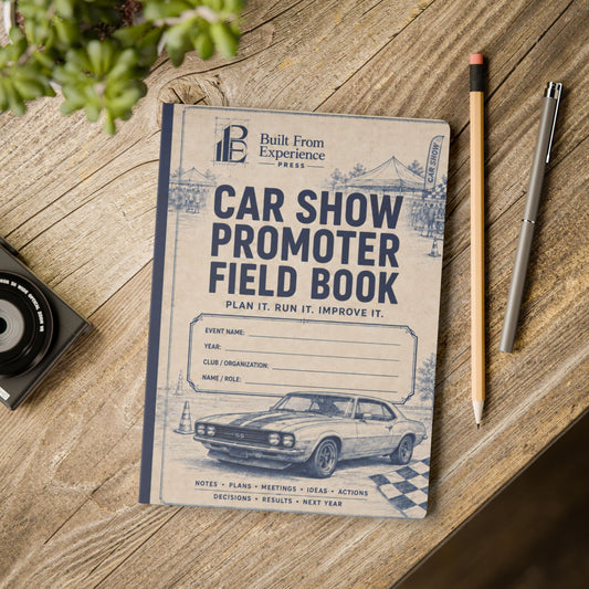 Car Show Promoter Field Book — Softcover Journal for Event Planning & Organizer Notes