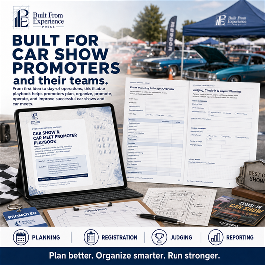 Car Show & Car Meet Promoter Playbook – 78-Page Fillable Event Planning Guide